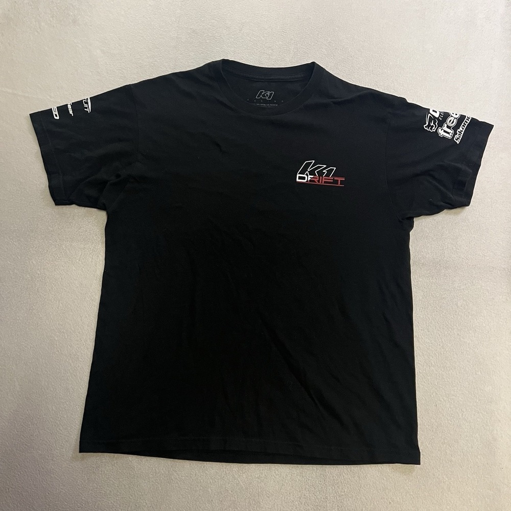 K1 Racing Drift Graphic T-Shirt Mens Large Black Short Sleeve Motorsport